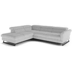 COTTA Ecksofa mit Funktion Haiti Stoff Light Grey