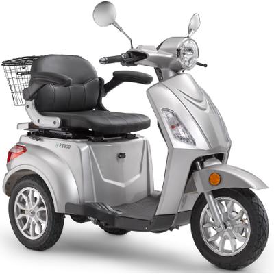 Elektromobil LUXXON "E3800", silber (silberfarben), ElektromobileB:68cm H:111cm L:155cm, bis zu 65 km Reichweite, Elektro Dreirad, Seniorenmobil, B:68cm H:111cm L:155cm