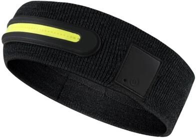 United LED Running Headband Rechargeable Night Sports Fitness Light black