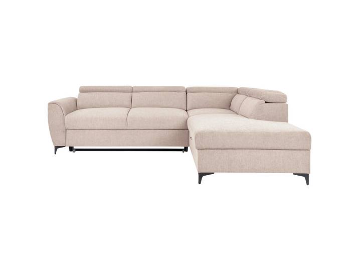Ecksofa, Beige, 255x217 cm, Textil, 5-Sitzer & Ottomane Rechts, Modern, CARRYHOME