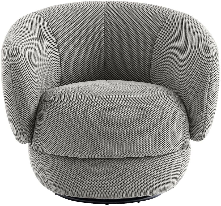 Habitat Fauteuil pivotant en tissu 3d - gris platine Gris 86x74x79cm