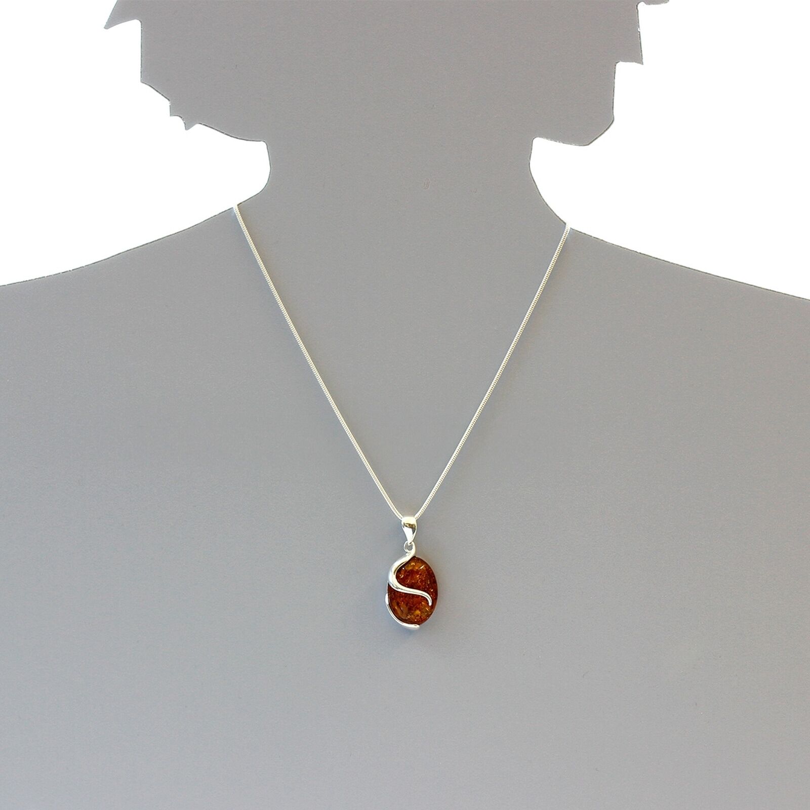 Kette mit Anhänger OSTSEE-SCHMUCK "- Gesine - Silber 925/000 - Bernstein" Gr. 42, silber (silber 925, silberfarben, weiß), Schmuck_Sets, Damen, 42, Silber 925 (Sterlingsilber), Kette mit Anhänger