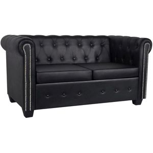 vidaXL Sofa 242369, 2-Sitzer, Kunstleder, schwarz