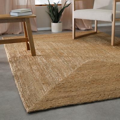 Teppich GREEN LOOOP "Collins", beige (natur), B:80cm H:12mm L:150cm, Jute, Teppiche, Teppich, handgewebt, robust, strapazierfähig, Jute, Natur, Wohnzimmer