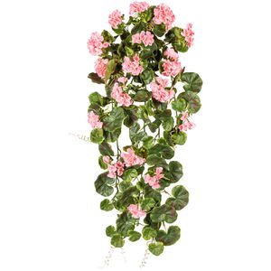 Creativ-green Kunstblume Geranien-Ranke, UV-beständig, rosa, hängend, Höhe 80 cm