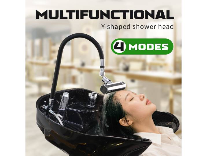 Appareil de circulation d'eau pour spa capillaire de salon, pomme de douche à cascade rotative à 360°, 4 modes de sortie d'eau, équipement de lavage des cheveux avec évier.