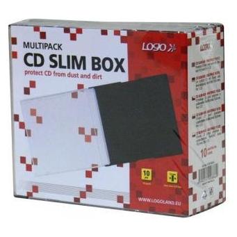 Logo Box für 1 Stck CD, transparent, schwarzer Tray, slim,, 5,2mm, 10-pack (CDs) (53993140)