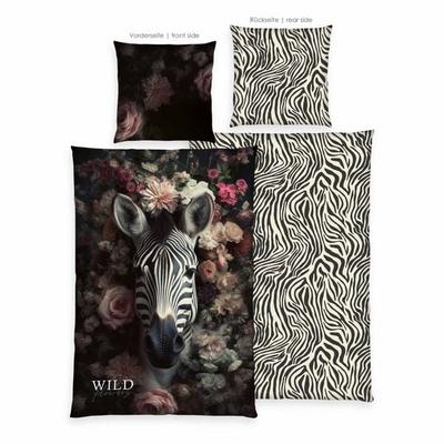 Klaus Hering 4459446050 - WILDFLOWERS Bettwäsche, Wild Flowers Zebra, 80x80+135x200 cm