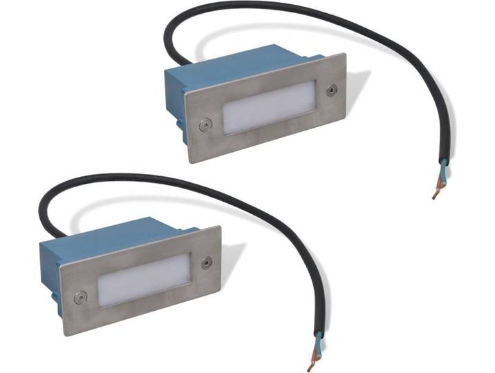 vidaXL Encastrés muraux à LED pour escaliers 2 pcs 44x111x56 mm