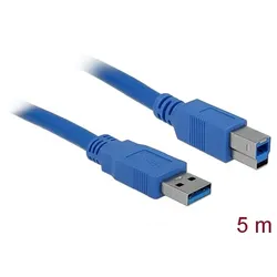 DeLOCK Cable USB3.0 A-B male/male 5m USB Kabel USB A USB B 5 Gbit/s Blau
