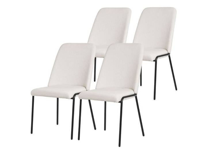 Lot de 4 chaises de salle à manger ML-Design beige en polyester pieds métalliques ergonomique