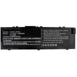 CoreParts Laptop Battery for DELL (7900 mAh), Notebook Akku, Schwarz