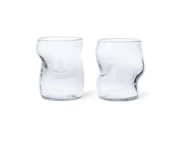 Ferm Living Verre Dimple 27 cl Lot de 2 Clear