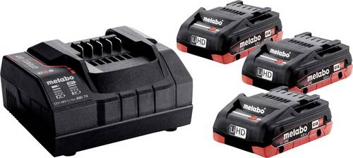 Metabo 685132000 Basic-Set 3 x LiHD 4.0Ah Werkzeug-Akku und Ladegerät 4.0Ah LiHD