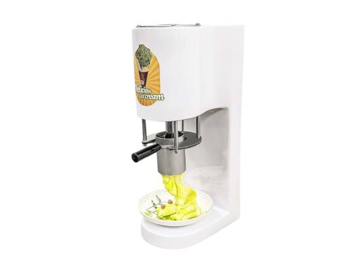 Lissontine Gewerbliche Spaghetti Eismaschine, Eismaschine Für Dessertbar Mit 4 Formen, Robustes Edelstahlgehäuse, 80w Eispresse Für Restaurants Und Bars White