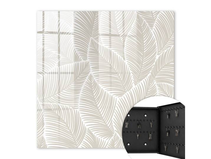 SCHLÜSSELBOX Schwarz 30x30 cm- Türöffnung nach rechts - Friedliche Blätter