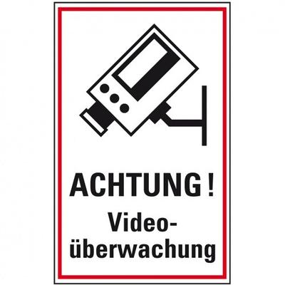 Schild I Hinweis-Kombischild Achtung! Videoüberwachung, Kunststoff, 200x300mm