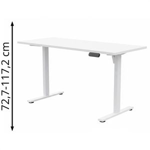 Möbelpartner Schreibtisch Torge 702075, weiß / weiß, elektrisch höhenverstellbar, 138 x 72,7-117,2 x 60 cm