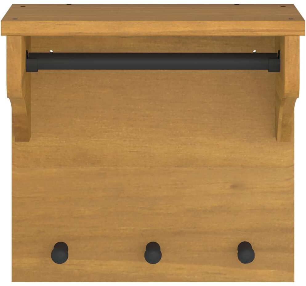 vidaXL Porte-manteau mural SANDNES 43x30x42 cm bois massif pin
