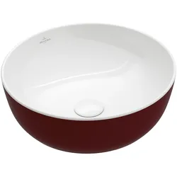 Villeroy & Boch Aufsatzwaschbecken Artis, rund, TitanCeram, glänzend, Bordeaux, 430x430x130 mm