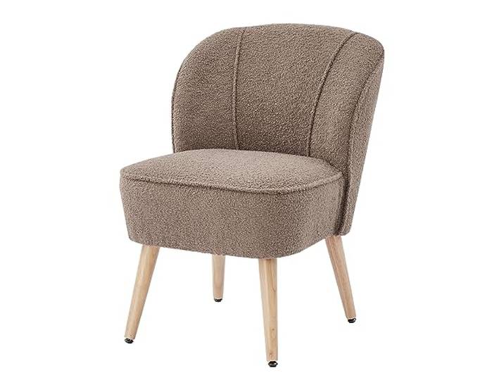 BAÏTA Sessel Tivoli aus Stoff, Taupe mit Holzfuß