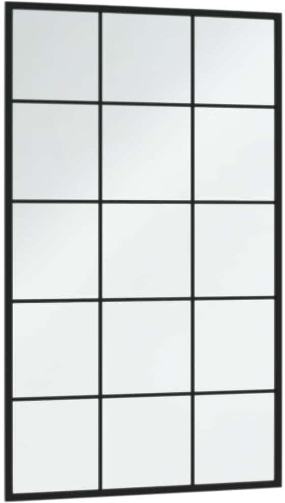 vidaXL Miroir mural noir 100x60 cm métal