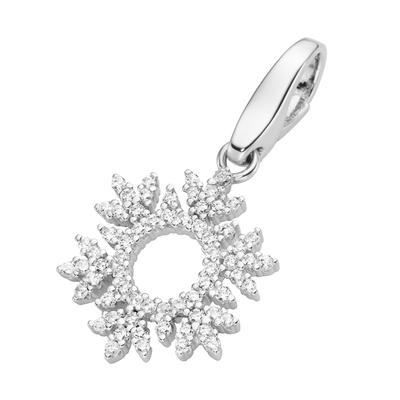 Charm-Einhänger "Eiskristall mit Zirkonia, Silber 925", weiß, GIORGIO MARTELLO MILANO, Charms, Damen, Silber 925 (Sterlingsilber)