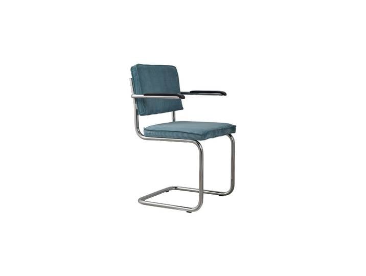 Chaise en tissu côtelé bleu Ridge