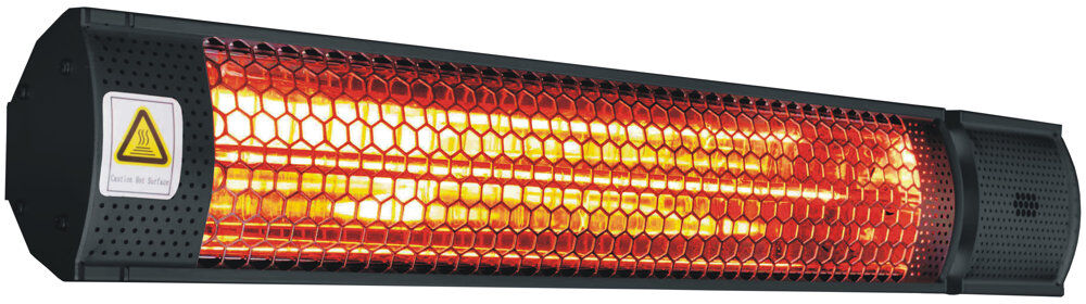 Sahara Wall Mounted Electric Heater Electric Ceiling Mounted Patio Heater Matte Black 7.5cm H X 11cm W X 68cm D