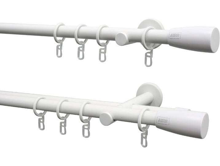 Gardinenstangen-Endstück Konus für Ø 20 mm , weiss (weiß, matt), 2 Stk., SCHÖNER WOHNEN-KOLLEKTION, Gardinenstangenendstücke, Gardinenstangen-Endstück, Serie Einzelprogramm Leon Ø 20 mm