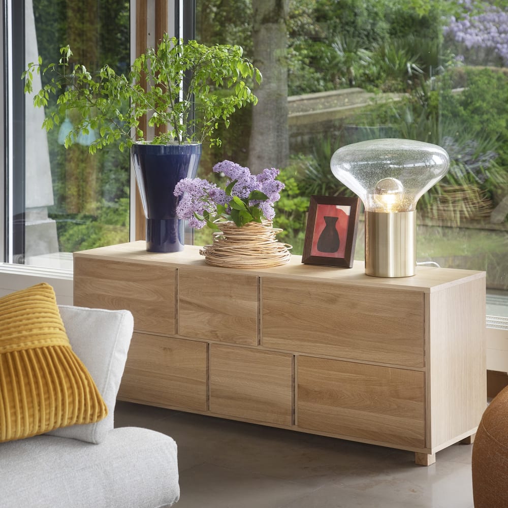 Habitat Commode 6 tiroirs en chêne - naturel Marron 135x53x37cm