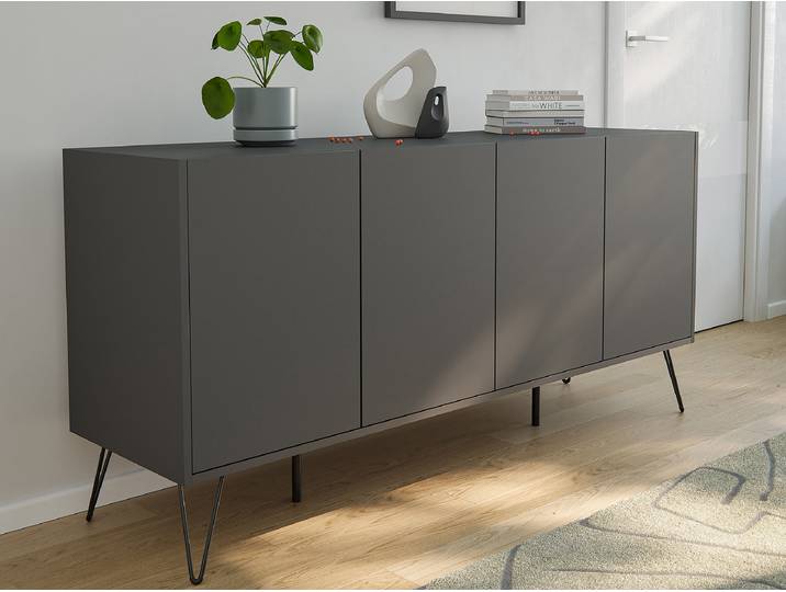 Enfilade Industrial avec portes 76cm Gris/Graphite
