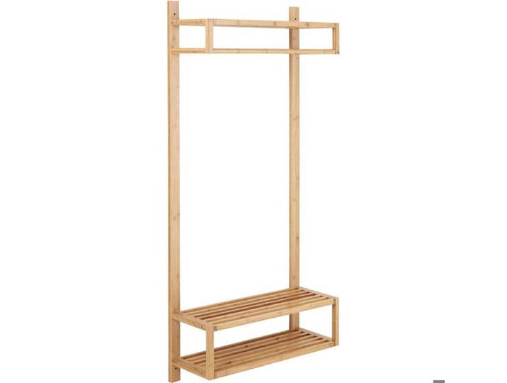 Vestiaire mural 80x30x170 cm en bambou naturel - ENTRY