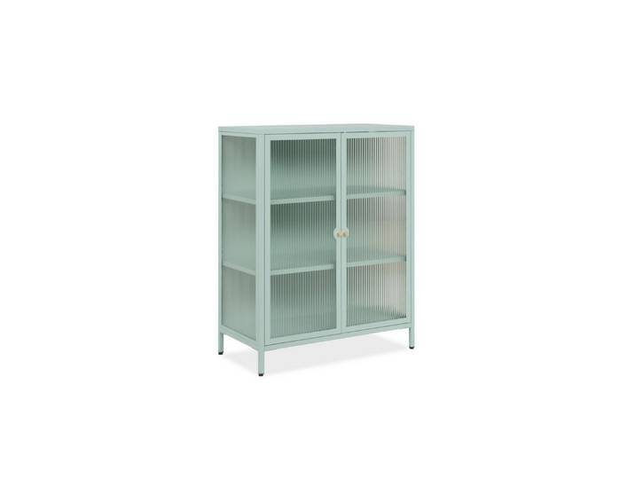 Finori Vitrine in mintgrün, Stahl - 80x101,5x40cm (BxHxT)