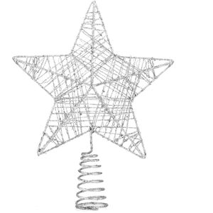 TK-Gruppe Christbaumspitze 98402, glitzernd, silber, Stern, aus Kunststoff, 20 x 25 cm