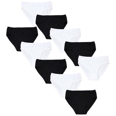 Slip TUPTAM "Slips Mädchen Slips mit Aufdruck 10er Pack", Kinder, Gr. 152, schwarz (schwarz, weiß), Unterhosen Slip