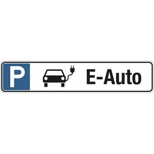 SafetyMarking Parkplatzschild aus Aluminium, 52 x 11 cm, Elektroauto