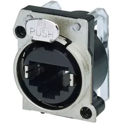 NEUTRIK® vergoldet, RJ45, PCB Horizontal, B-Flansch, 8-pol Einbaubuchse, vergoldete(r) Kontakt(e)