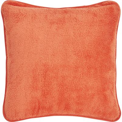 Dekokissen DONE. "Softie", rot (coral, unifarben), B:45cm L:45cm, Polyester, Dekokissen_Sitzkissen_Kissenhüllen, Extra weiche und anschmiegsame Kissenhülle ohne Füllung, 1 Stück