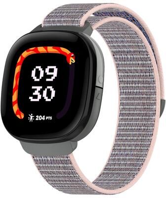 Everyday Crate Fitbit Ace LTE Nylon Loop Watch Band Adjustable Replacement Strap For Everyday Comfort sand Pink