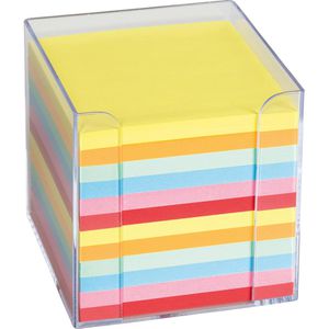 König&Ebhardt Zettelbox 8655613, glasklar, 9,5 x 9,5 cm, gefüllt mit 700 Notizzetteln, aus Kunststoff