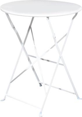 Outdoor-Klapptisch meet by Paperflow EDEN, rund, Ø 600 x H 730 mm, Stahl verzinkt, weiß-weiß