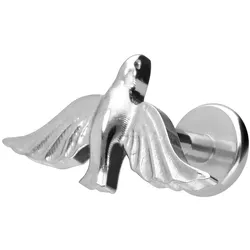 Titan Labret mit Innengewinde TAUBE