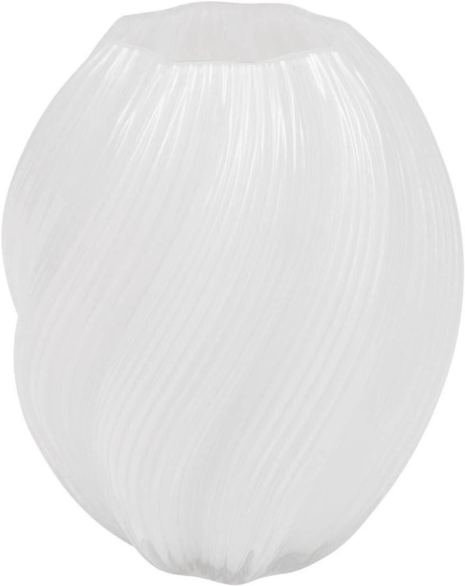 Vaas Valma Glazen Bloemenvaas Hoog Model Wit - Hoogte: 21 cm
