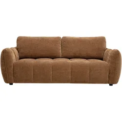 Design-Sofa mit 3 Sitzplätzen aus Stoff mit samtartigem, strukturiertem Effekt in gebrannter Erde WONDER