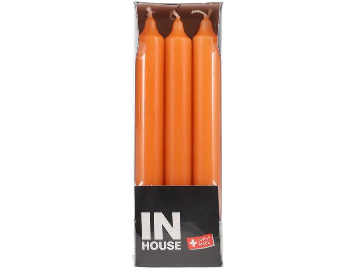 Inhouse Stabkerzen orange 2.2x19cm 9 Stück