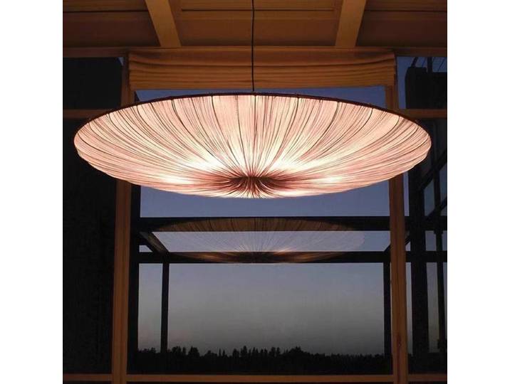 Japonais Wabi Sabi tissu pendentif barre lumineuse salon B & B chambre nordique plafond Lustre éclairage décor Lustre lampes suspendues