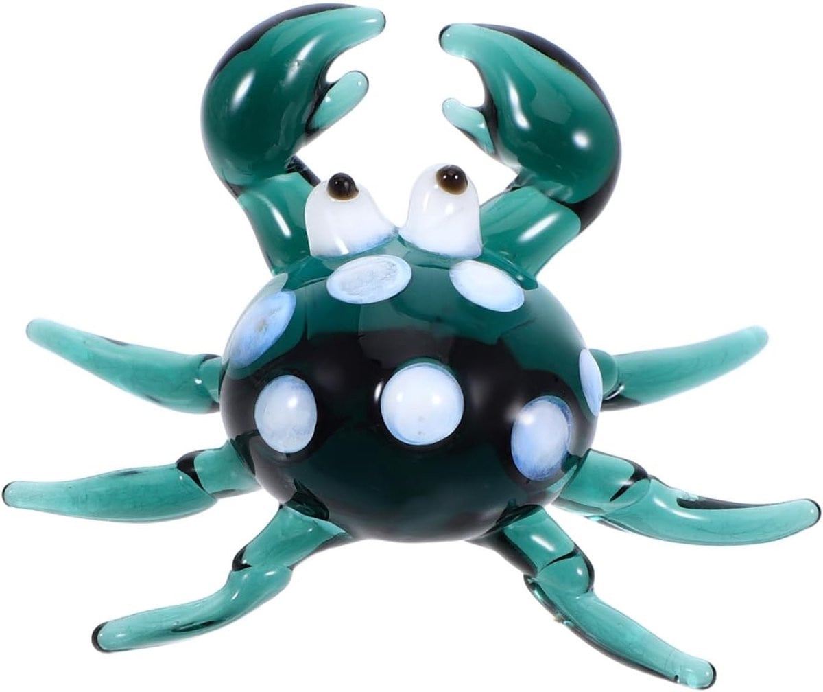 Handgemaakte Miniatuur Glazen Krab Sculptuur - Decoratief Crystal Ornament voor Woondecoratie