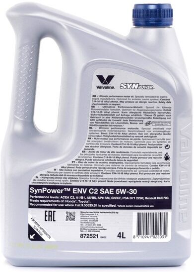 Valvoline 872521 Motoröl