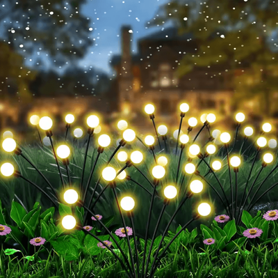 Inspire Curations Upgraded Solar Firefly Garden Lights Waterproof Outdoor Decor 10l 0 5w